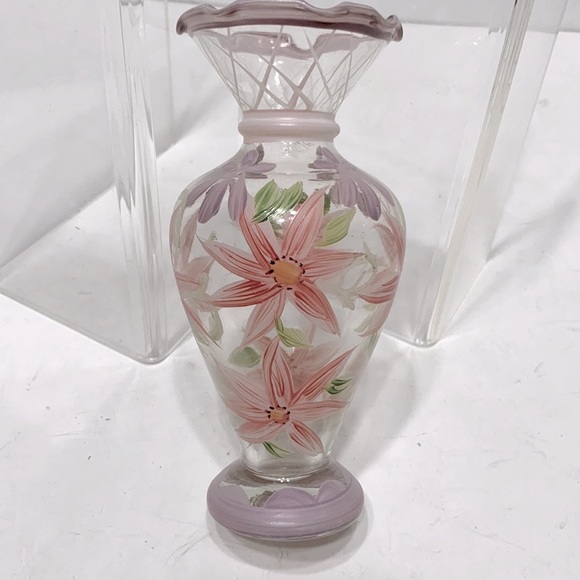 Hand painted floral vase - Picture 4 of 12